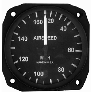3-1/8" 20-160 Airspeed Indicator by UMA, FAA/TSO'd