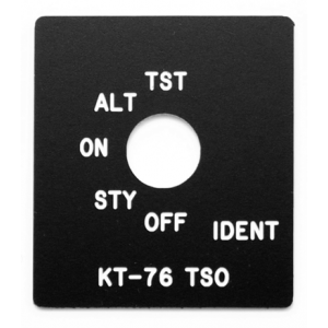 Aircraft Radio Faceplate Insert, KT 76