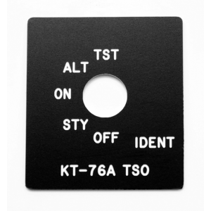 Aircraft Radio Faceplate Insert, KT 76A	