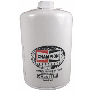 Spin-On Oil Filter CH48111-1 by Champion, FAA Approved 