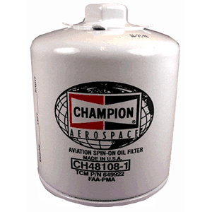 Spin-On Oil Filter CH48108-1 by Champion, FAA Approved 